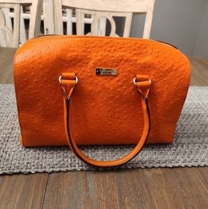 Gorgeous Kate Spade Orange Ostrich Satchel Handbag